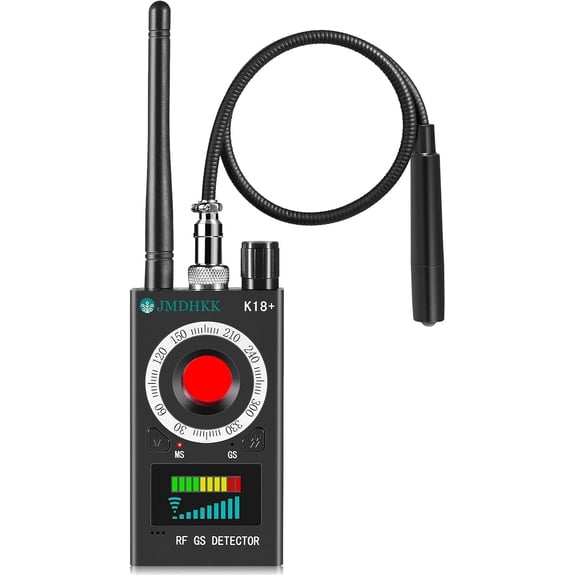 K18+ Hidden Camera Detector, Spy Camera Finder, Bug Detector, Magnetic Field Detector, Listening Device Detector Privacy Protection Tool for Home, Office, Hotel, and Travel Security(Black)