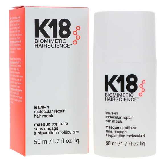 K18 Leave-In Molecular Hair Mask, Repairs Dry or Damaged Hair, 1.7 Fl Oz