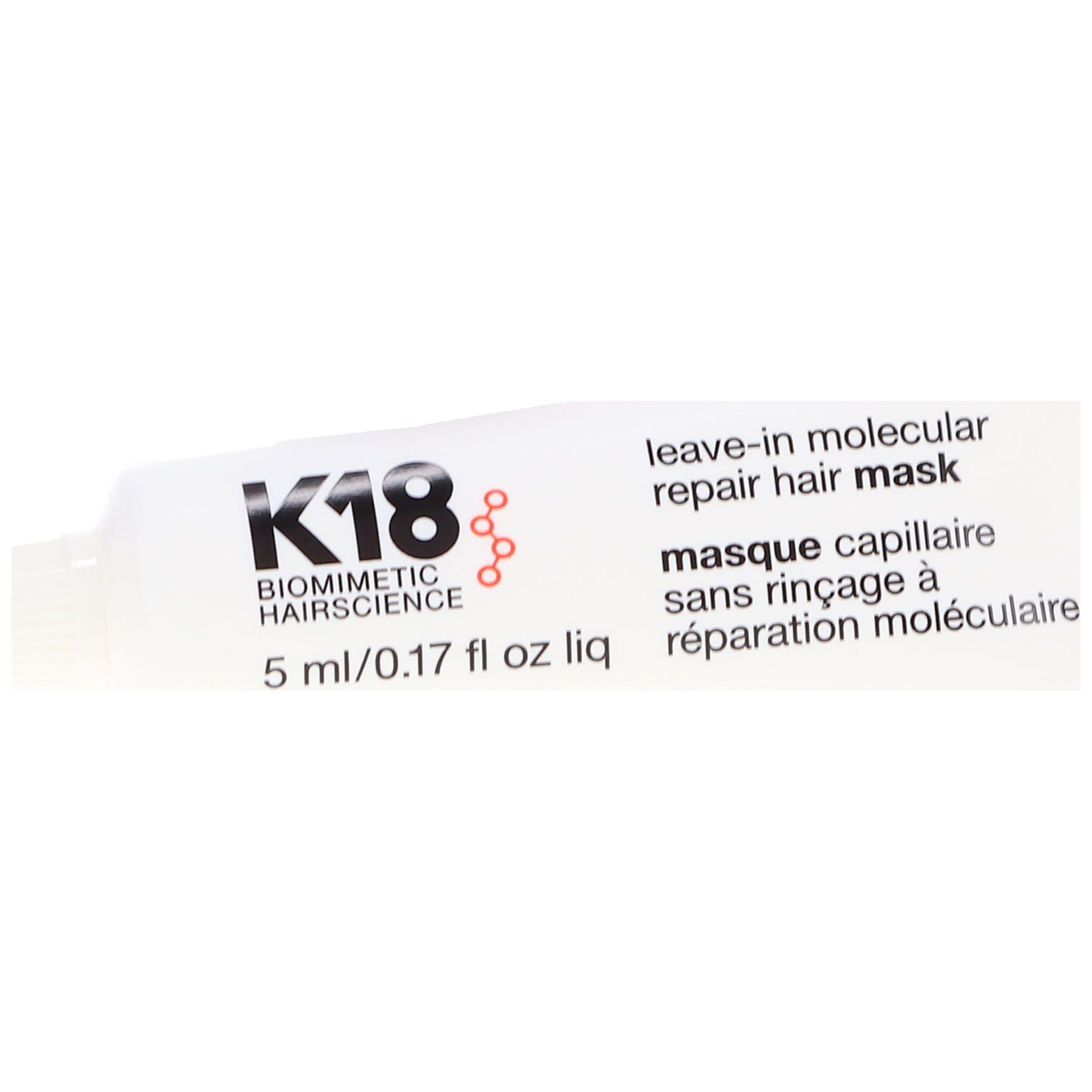 K18 Leave-In Molecular Repair Hair Mask, 0.17 oz, Repairs Extreme