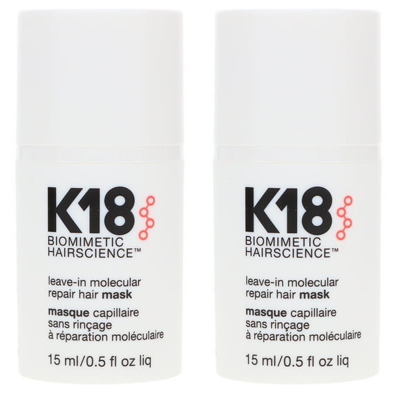 K18 Leave-In Molecular Repair Hair Mask 0.5 oz 2 Pack
