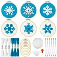 thumbnail image 1 of Laffact DIY Snowflakes Embroidery Craft Kit for Christmas Tree Pendant, Creative Embroiding Needlepoint Handicrafts for Winter Party,6 Pieces, 1 of 8