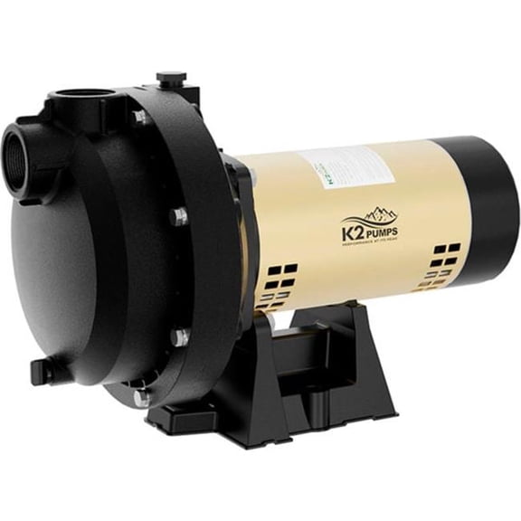 K2 B3191236 1.5 HP 47 GPM Thermoplastic Sprinkler Pump, Black