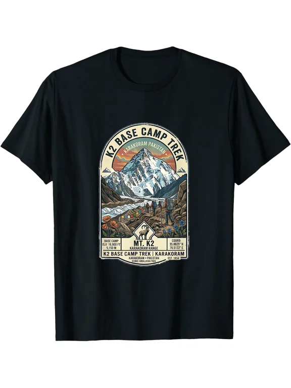 K2 Base Camp Trek Pakistan Karakoram Mountain Hiking T-Shirt