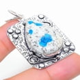 thumbnail image 1 of Natural K2 Blue Azurite Gemstone 925 Sterling Silver Gift Pendant 1.97", 1 of 1