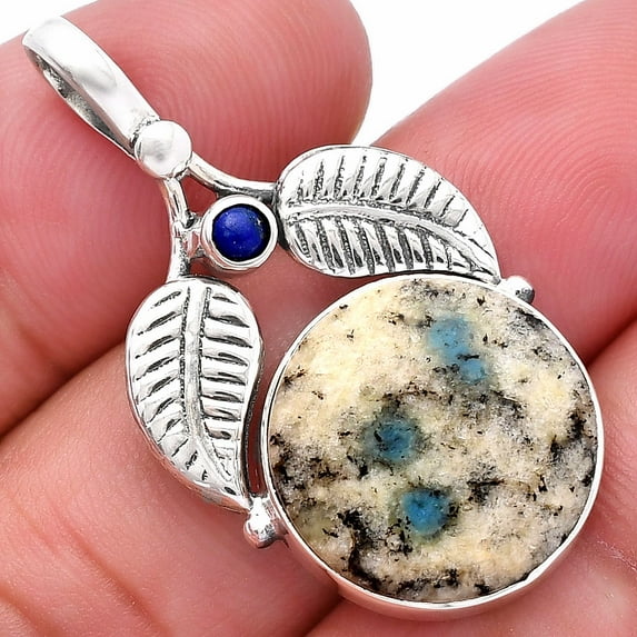 K2 Blue - Azurite In Quartz & Lapis Lazuli 925 Silver Pendant Jewelry P-1416 SDP144979