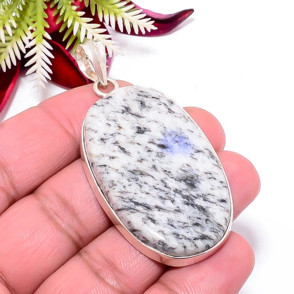K2 Blue Azurite - Pakistan Gemstone 925 Sterling Silver Pendant 2.42" P52