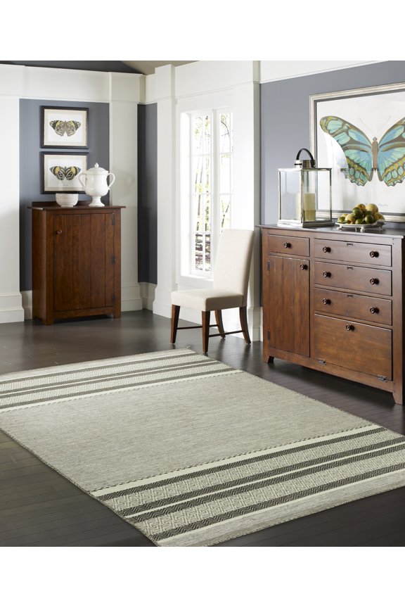 Andes Canyon Granite Hand Made Cotton Chenille Area Rug