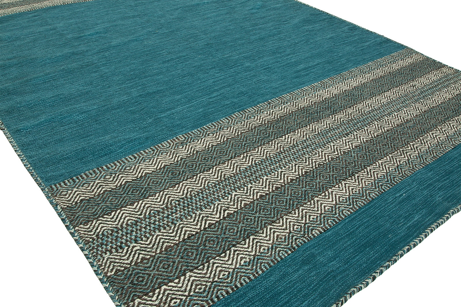 K2 Floor Style Andes Desert Teal Hand Made Cotton Chenille Area Rug