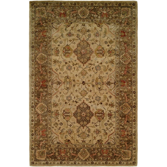 K2 Floor Style Empire Beige/Brown Hand-Tufted Wool Area Rug