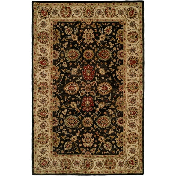 K2 Floor Style Empire Black/Ivory Hand-Tufted Wool Area Rug