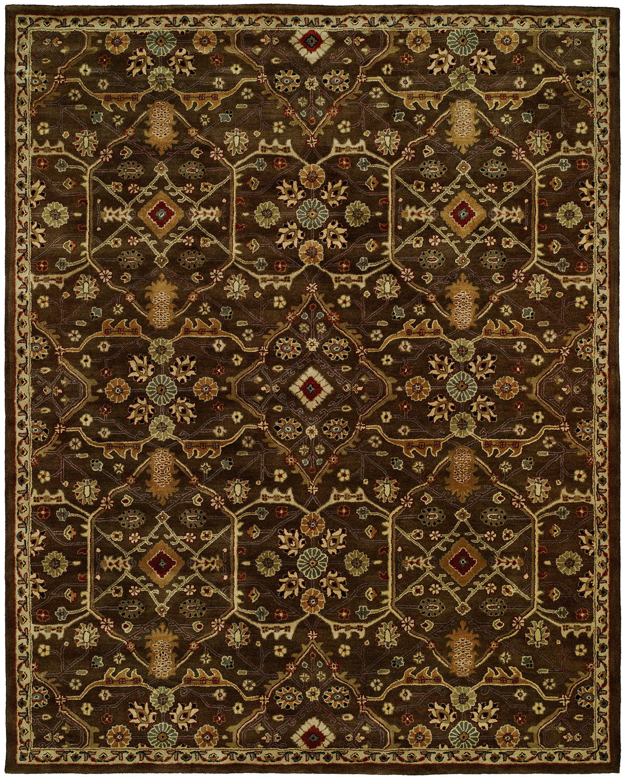 Empire Chocolate Brown Hand-Tufted Wool Area Rug