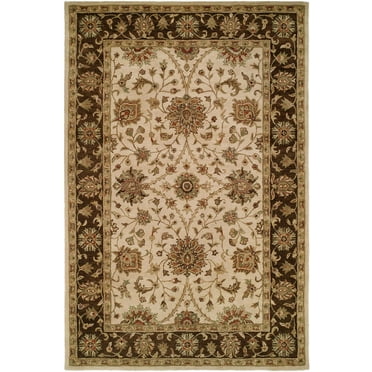 K2 Floor Style Empire Ivory/Brown Hand-Tufted Wool Area Rug