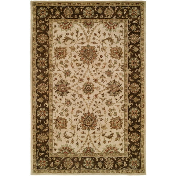 K2 Floor Style Empire Ivory/Brown Hand-Tufted Wool Area Rug