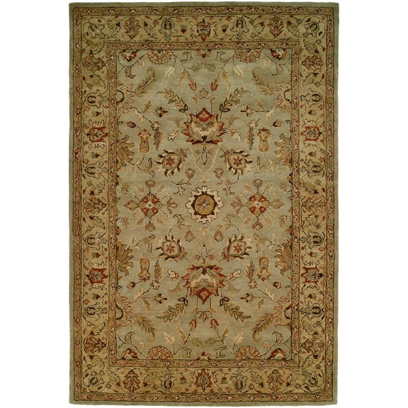 K2 Floor Style Empire Light Blue/Gold Hand-Tufted Wool Area Rug