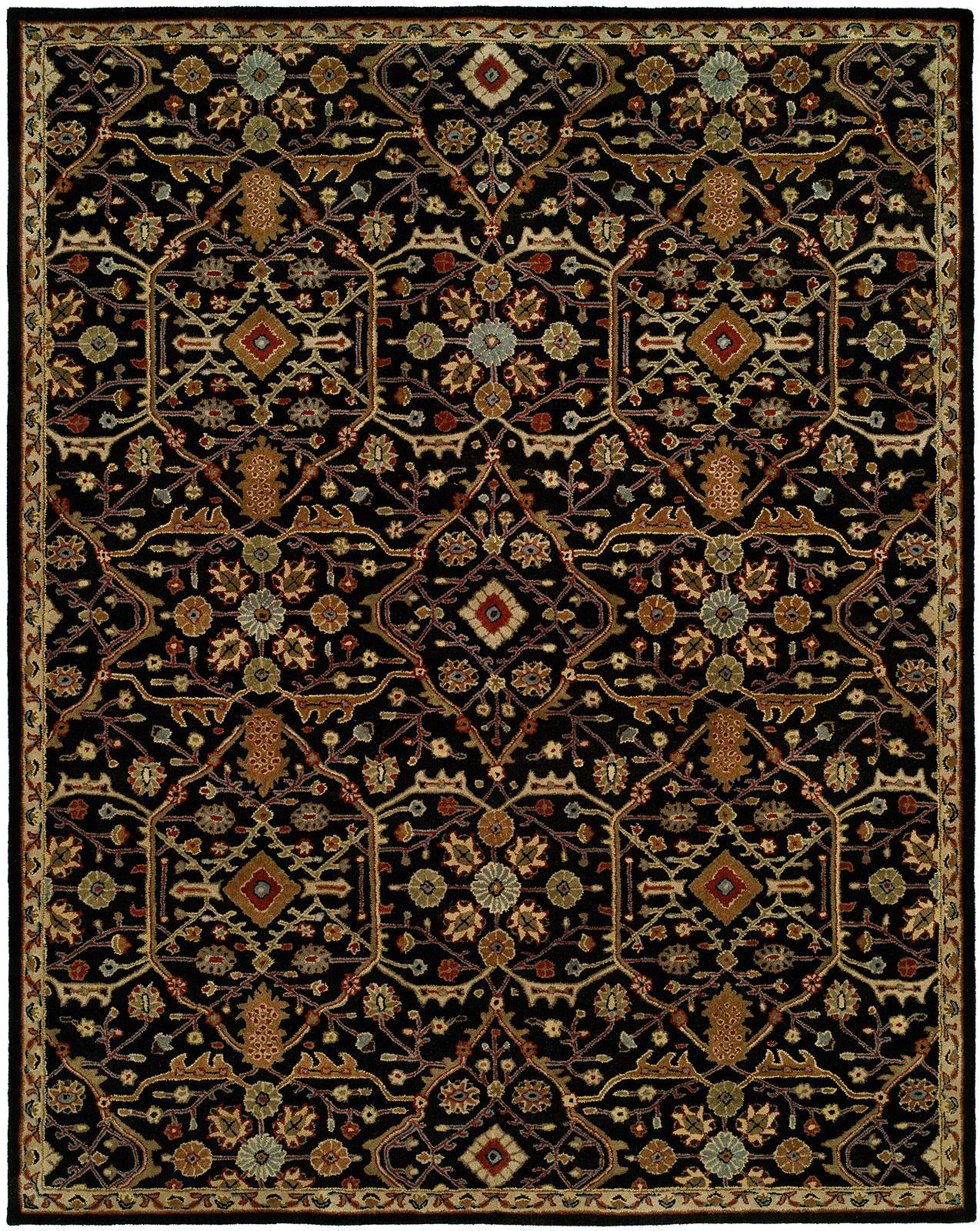 Empire Onyx Black Wool Hand-Tufted Rectangular Rug