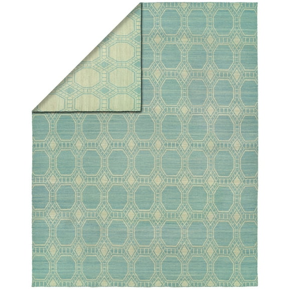 K2 Floor Style Endura Ivory - Baby Blue Hand Made Wool Area Rug