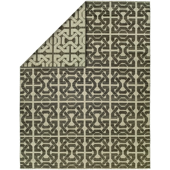 K2 Floor Style Endura Ivory - Black Hand Made Wool Area Rug