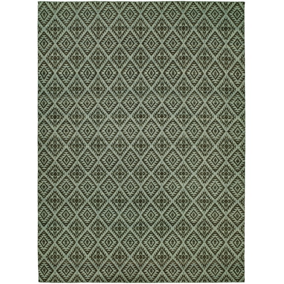 K2 Floor Style Endura Light Blue / Brown Hand Made Wool Area Rug