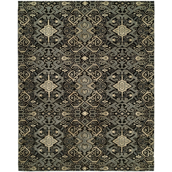 K2 Floor Style Gramercy Black Hand Made Wool & Silkette™ Area Rug