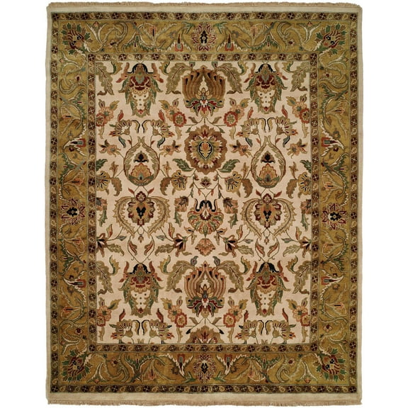 K2 Floor Style Jaipura Ivory/Gold Hand Made Wool Area Rug