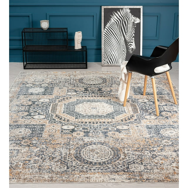 K2 Floor Style - LUMINA Power Loom Vintage Blues/Greys Rug