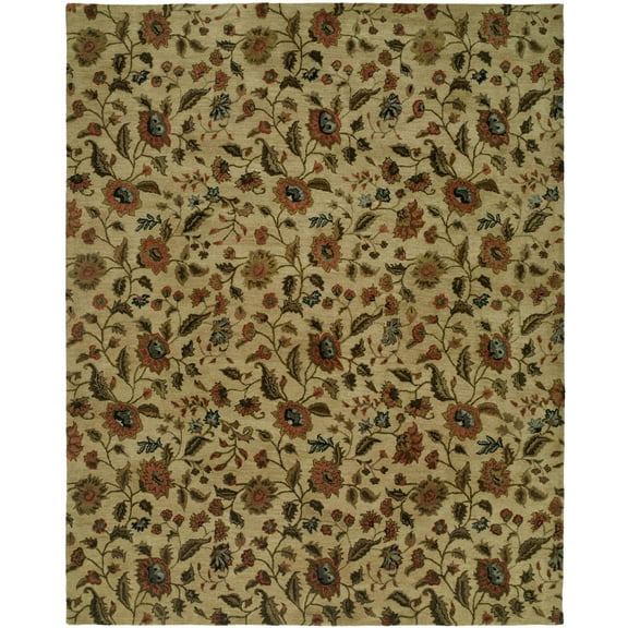 K2 Floor Style Newport Mansions Beige Hand-Tufted Wool Area Rug