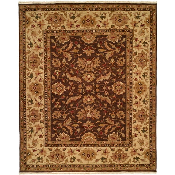 K2 Floor Style Soumak Brown/Ivory Hand Made Wool Area Rug