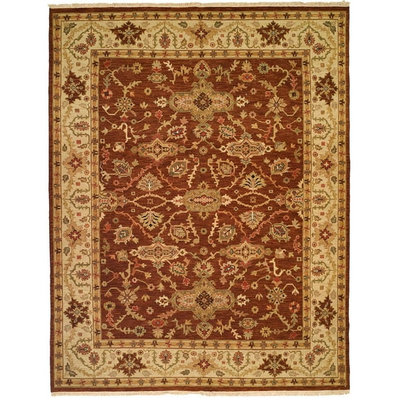 K2 Floor Style Soumak Brown/Ivory Hand Made Wool Area Rug