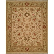 K2 Floor Style Soumak Ivory/Light Green Hand Made Wool Area Rug