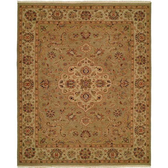K2 Floor Style Soumak Pale Green/Ivory Hand Made Wool Area Rug
