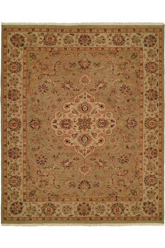 Soumak Pale Green/Ivory Hand Made Wool Area Rug