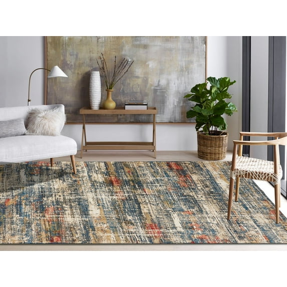 K2 Floor Style - THEORY Power Loom Ivory/Crimson Rug