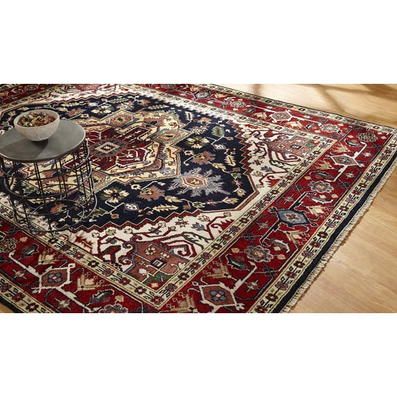 K2 Floor Style Umbria Black/Burgundy Hand Made Wool Area Rug