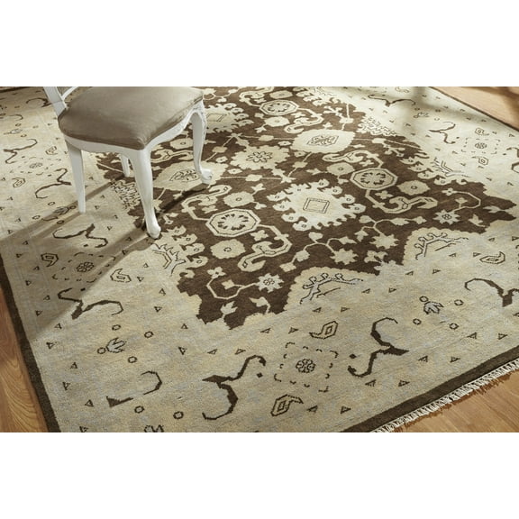 K2 Floor Style Umbria Brown/Ivory Hand Made Wool Area Rug