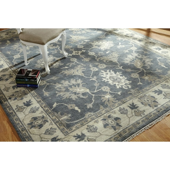 K2 Floor Style Umbria Light Blue/Grey Hand Made Wool Area Rug