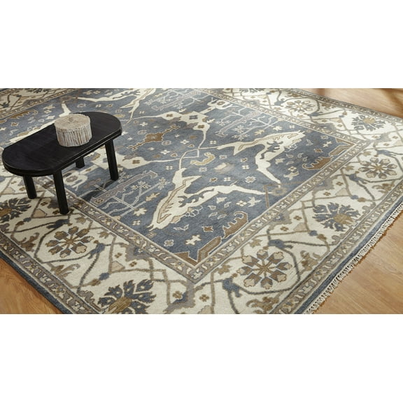 K2 Floor Style Umbria Navy/Ivory Hand Made Wool Area Rug