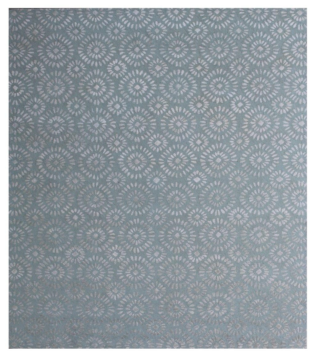 Valencia Light Blue Hand-Tufted Wool and Viscose Area Rug