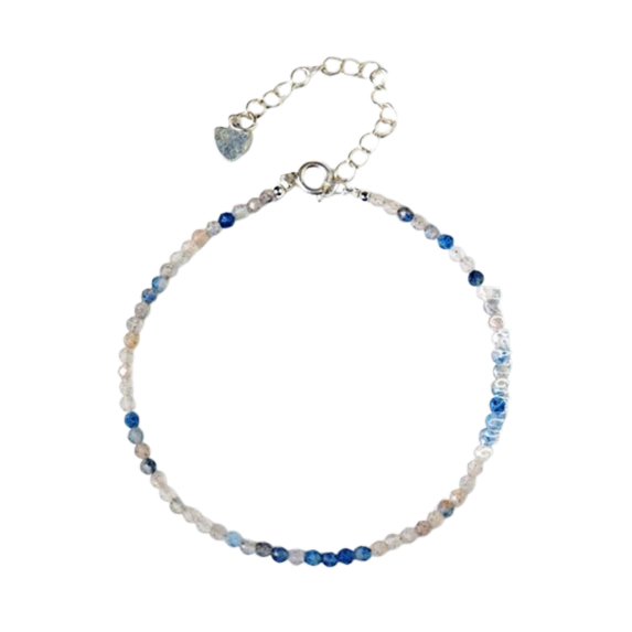 K2 Jasper 3mm Rondelle Shape Faceted Cut Beads 7 inch Silver Plated Clasp Bracelet for men, women, unisex. Link Chain Stacking Bracelet.|LINK_03927