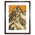 thumbnail image 1 of K2 Mountain Peak Summit Climbers White and Orange Artwork Framed Wall Art Print 9X7 Inch, 1 of 5