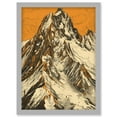 thumbnail image 1 of K2 Mountain Peak Summit Climbers White and Orange Artwork Framed Wall Art Print A4, 1 of 4