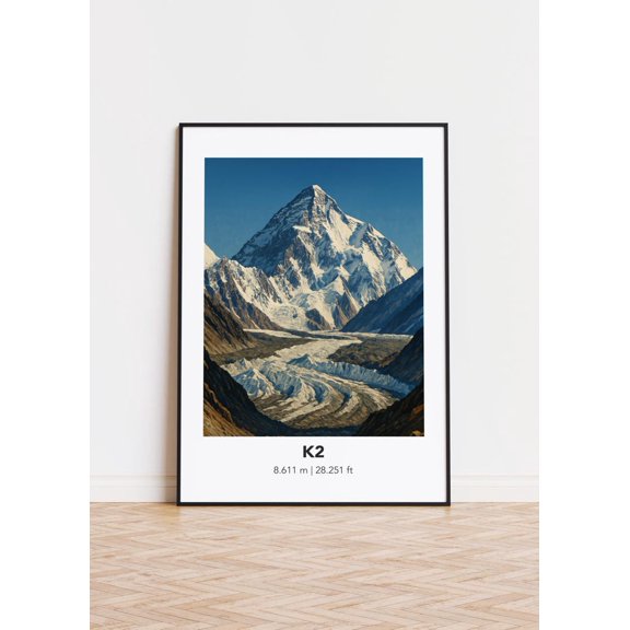 K2 Mountain Poster: Adventure Wall Art
