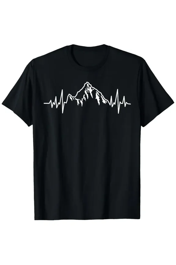 & K2 Mountain Rock Heartbeat Adventure T-Shirt - Lightweight Short Sleeve Outdoor Top with Mountain & K2 Summit Graphic, All-Season Casual Wear for Trekking, Gym, and for