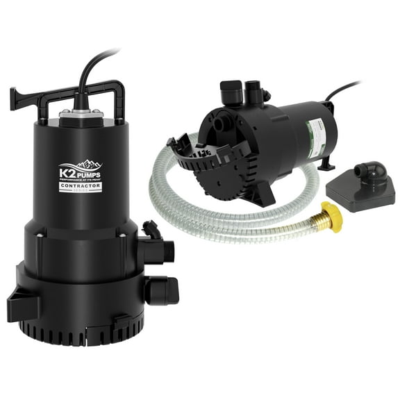 K2 Pumps CONTRACTOR SERIES UTM02505K 1/4 HP Harsh Duty 2-in-1 Submersible Utility and Non-submersible Transfer Pump
