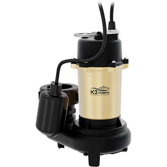 K2 Pumps Effluent Pump 3/4 Hp Cast Iron With Piggyback Tethered Switch