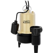 K2 Pumps Sewage Pump 3/4 Hp Cast Iron With Piggyback Tethered Switch