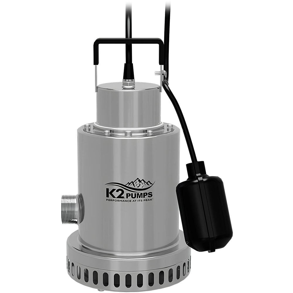 K2 Pumps Sump Pump 1/2 Hp Stainless Steel With Piggyback Tethered Switch