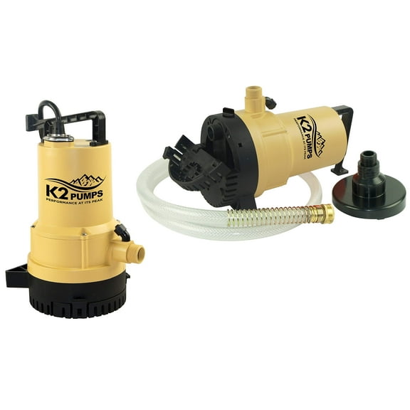 K2 Pumps UTM02501K, 1/4HP Duo 2-in-1 Thermoplastic Sub Utility & Transfer Pump