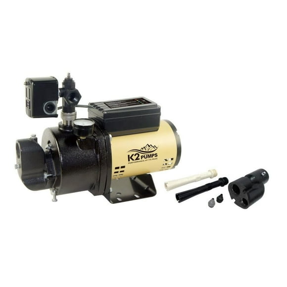K2 Pumps WPD07502K, 3/4HP Cast Iron Convertible Jet Pump w/LED Diagnostics Panel