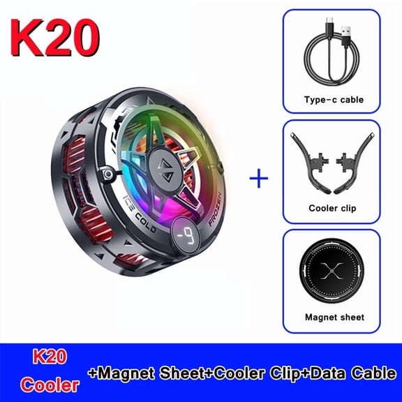 K20 Mobile Phone Frozen Game Cooler Fast Cooling Radiator Magnetic/Back-clip 2 in 1 Semiconductor Cool Heat Sink for IOS Android