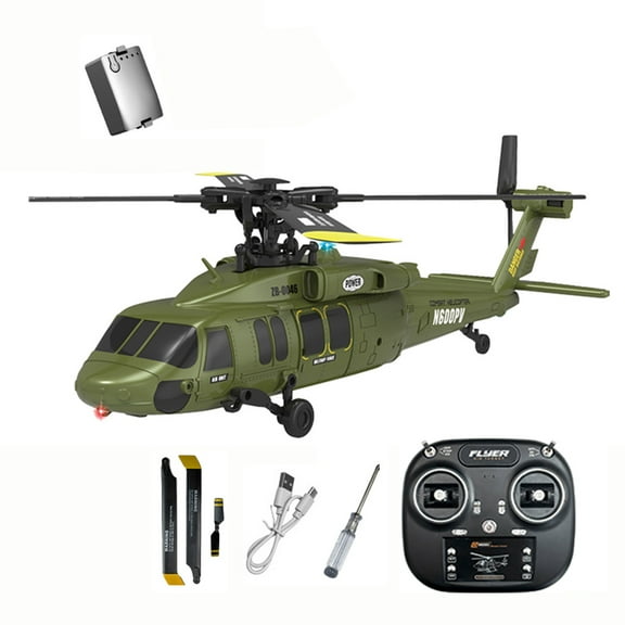 K200 UH-60 BlackHawkk RC Helicopter with Optical Flow Positioning, 2.4G 6CH Brushless Motor Aerobatic RC Helicopter with One-Key Inverted Flight & 3-Speed Stunts - RTF